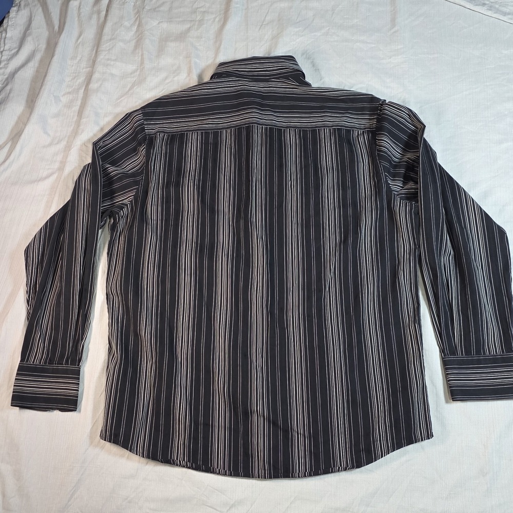 Claiborne Modern Fit Men's 100% Cotton Long Sleeve Vertical Stripe Dress Shirt - - Picture 5 of 8
